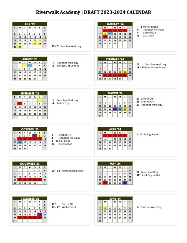 Draft Calendar